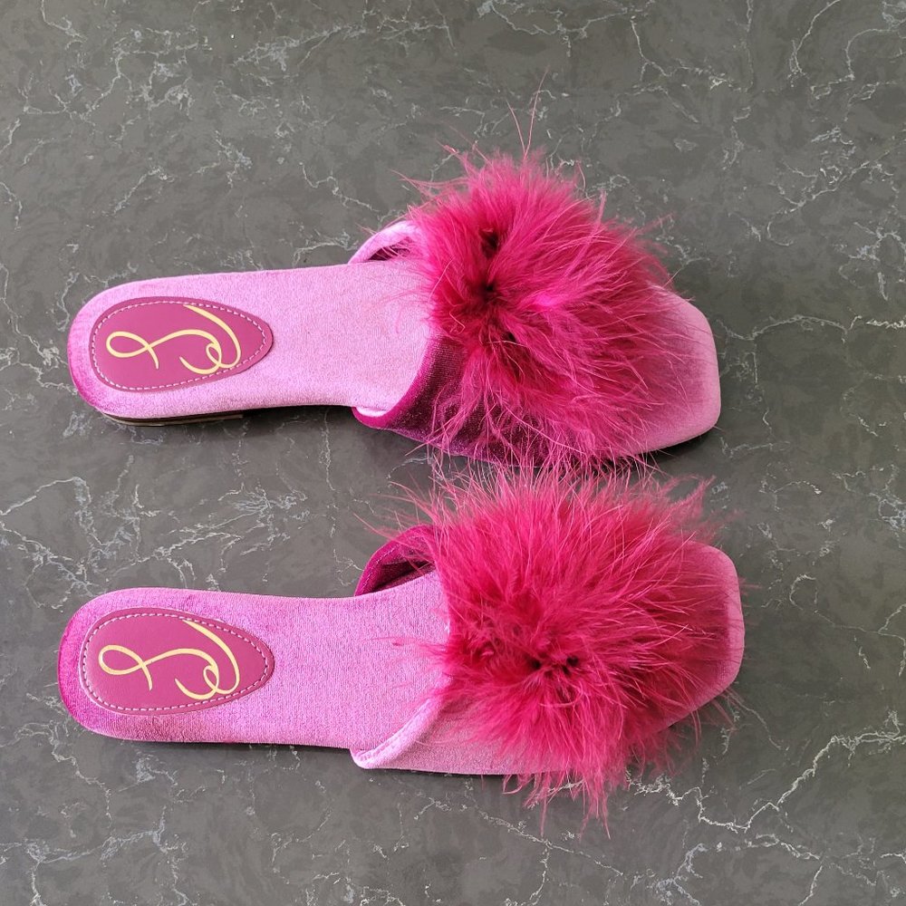 (SOLD) $89 *NEW* SAM EDELMAN Feather Slipper - Picture 8 of 11
